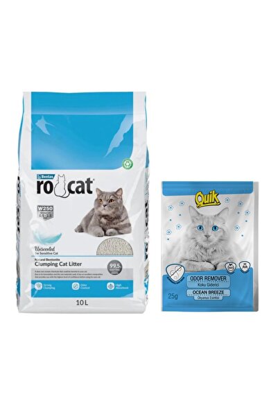 Rocat Kokusuz Kedi Kumu 10L + Quik Koku Giderici 25g