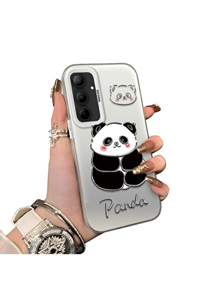 ucuc غطاء سيليكون متوافق مع هاتف سامسونج جالاكسي A35 بنمط الباندا اللطيف، حاف...