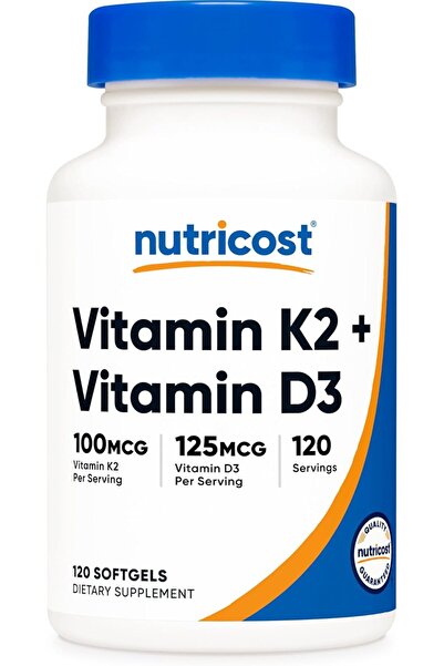 Nutricost فيتامين K2 (MK7) (100 ميكروجرام) + فيتامين D3 (5000 وحدة دولية) 120...
