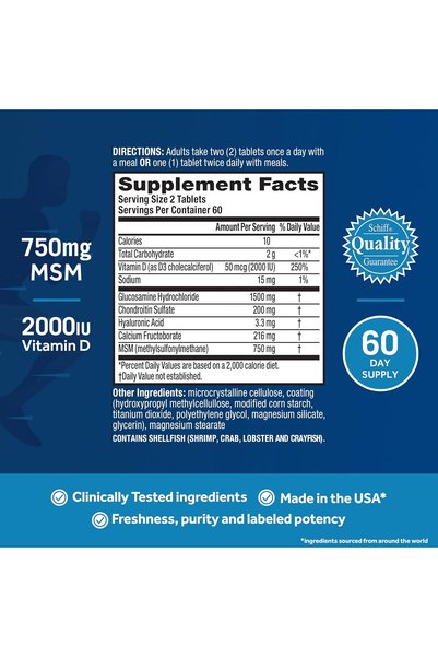 move free Advanced Glucosamine Chondroitin MSM + Vitamin D3 Joint Support Supplement