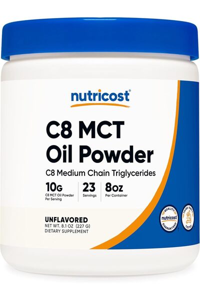 Nutricost C8 MCT Oil Powder 23 Servings (8oz) - 95% C8 MCT Oil Powder
