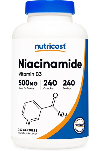Nutricost نياسيناميد (فيتامين ب3) 500 مجم، 240 كبسولة - غير معدلة وراثيًا، خا...