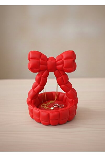 hediyesepetinde Decorative Jewelry and Accessory Stand with Ribbon 13 X 10 |   Stylish and Elegant Desk Organizer