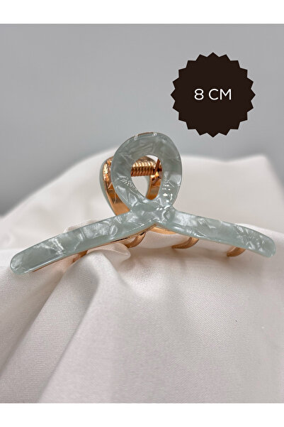 Raha Butik مشبك معدني أكريليك على شكل فيونكة 8 سم
