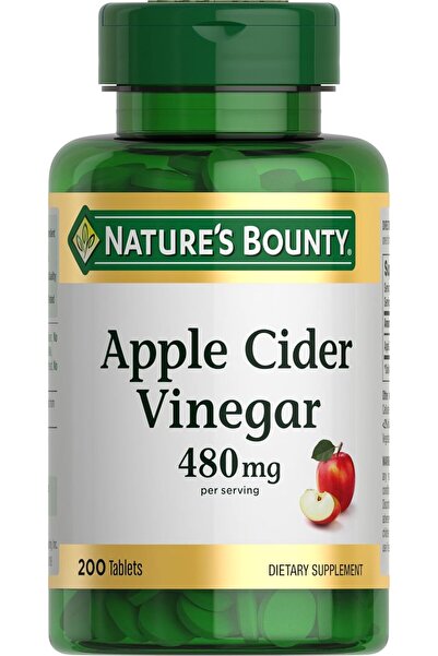 Nature's Bounty Apple Cider Vinegar 480mg Pills, Vegetarian Supplement Plant ...