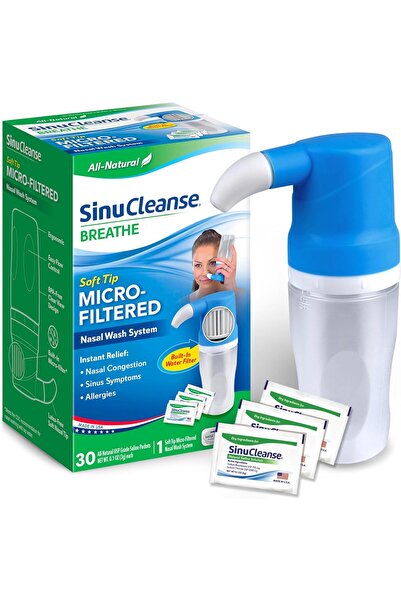 SinuCleanse نظام غسيل أنفي ذو طرف ناعم مزود بفلتر دقيق