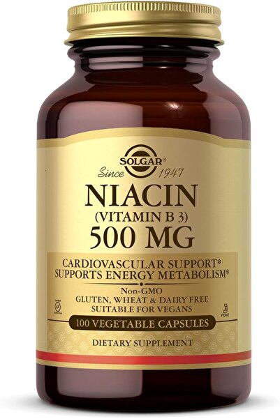 Solgar Niacin (Vitamin B3), 500 mg, 100 Tablets, Energy Support General Support