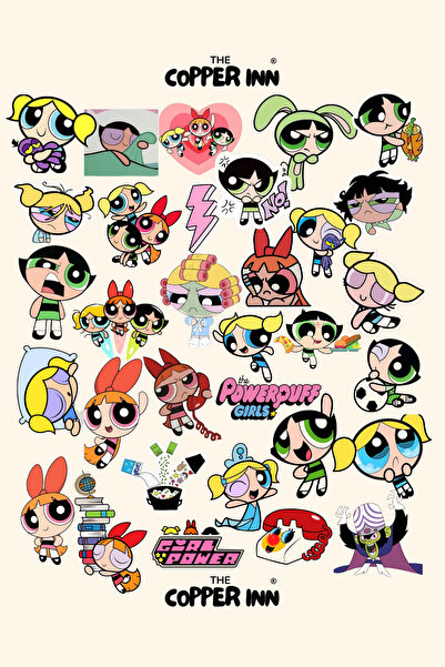 The Copper Inn 32 Adet Powerpuff Girls Sticker Seti Scrapbook Ajanda Bullet J...