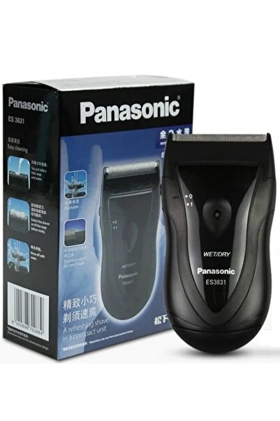 PANASONIC Blue Bird Seals ES 3831 K Cordless Wet/Dry Electric Shaver with Batteries, Pouch & Cleaning Brush
