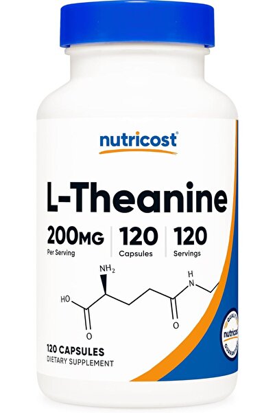 Nutricost إل-ثيانين 200 ملغ، 120 كبسولة، تركيز مضاعف - غير معدل وراثيًا، خالٍ...