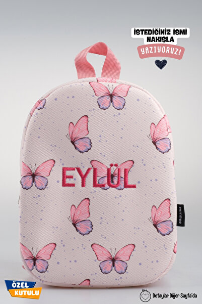 Minilee Minik Kanatlar – Kelebek Desenli Anaokulu Kreş Çocuk Çantası Kişiye Ö...