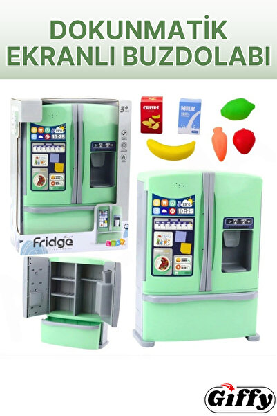 giffy Oyuncak Sesli Müzikli Aksesuarlı Açılır Kapaklı Dokunmatik Buzdolabı - ...