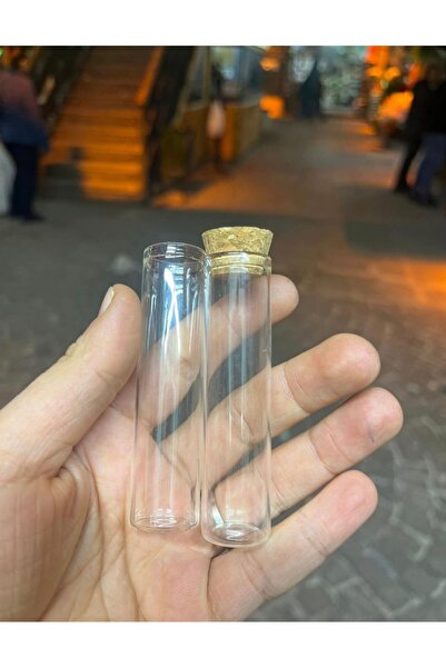 MT2025 10 ADET MANTAR TIPALI CAM ŞİŞE 8 CM