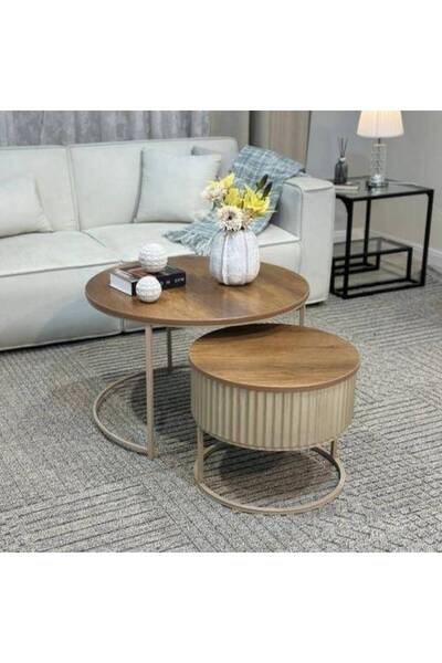 LAMST طقم طاولة مع درج بلون الشمبانيا