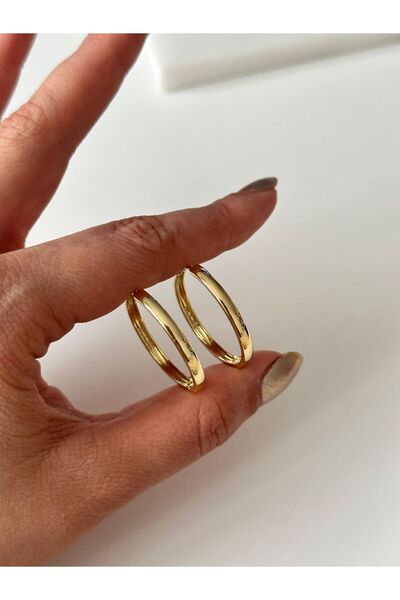 Charmist 14K Çelik Üzeri Altın Kaplama Minimal Cm Küpe