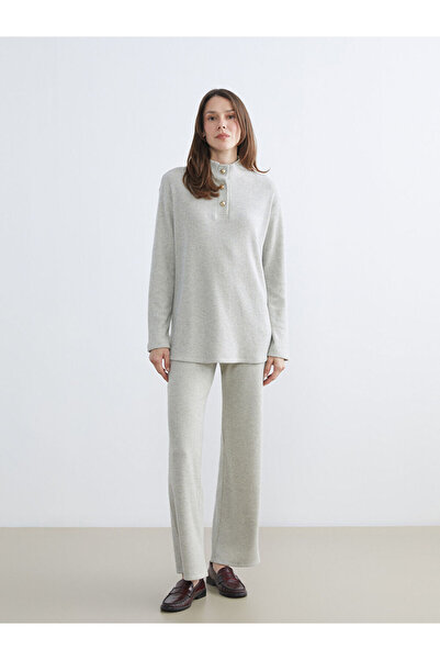 LC Waikiki Stand Collar Glitter Blouse