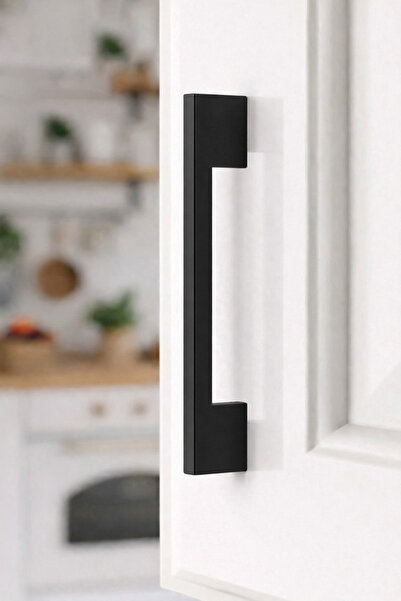 BERFİNO 5'li Mat Siyah Kulp 160 mm – Köşeli Modern Mobilya Dolap Kulpu (5’li ...