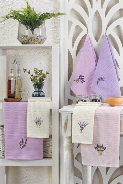 Mira Home 6 Pieces Kitchen Drying Cloth 30 X 50 Cm Lavender Flower