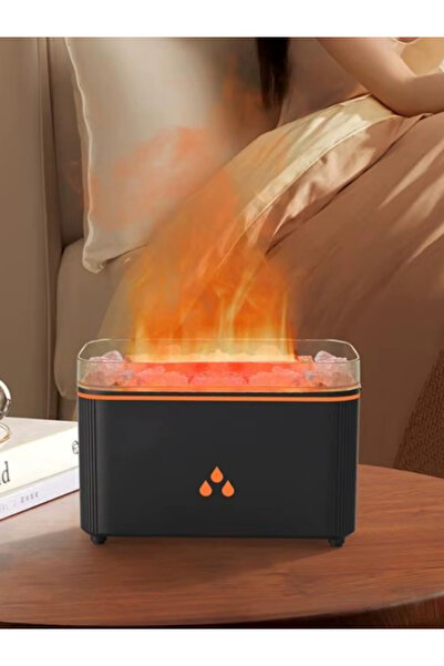 OEM Umidificator cu Efect de Flacara, Difuzor de Arome si Lampa Colorata din Sare, cu Simulare Vulcan