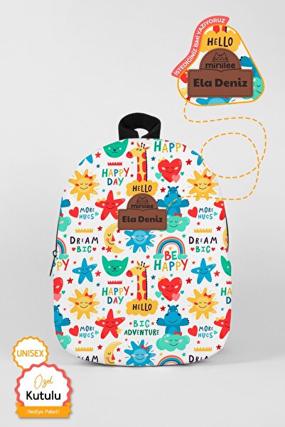 Minilee Kişiye Özel İsimli - Büyük Macera 0-8 Yaş Çocuk Sırt Çantası