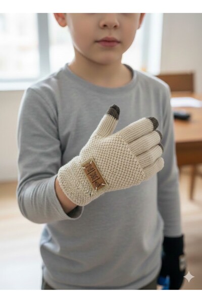 MİNİKO KİDS Ki̇tti̇ 25240-06 Boy's Knitted Tricot Gloves 9-12 Years