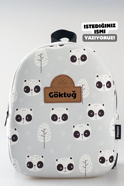 Minilee Kişiye Özel Isimli - Şaşkın Panda 0-8 Yaş - Kreş, Anaokulu Çocuk Sırt...