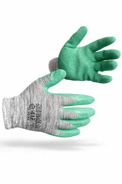 Sigma Turkuaz Camcı Eldiveni No:10 Lateks Camcı Eldiveni İş Bahçe İnşaat Eldi...