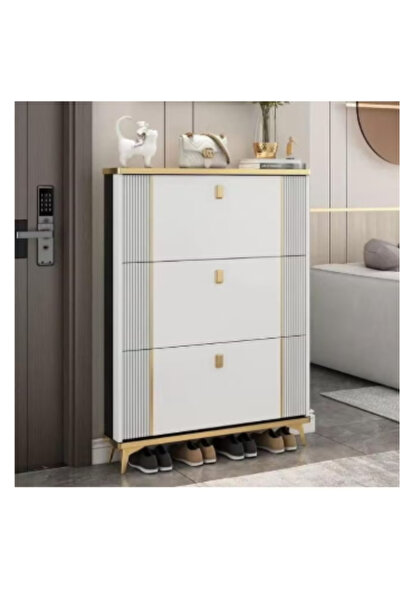 LAOBAN Wooden Shoe Rack, Shoe Cabinet Free Standing Entryway Shoes Organizer( white)