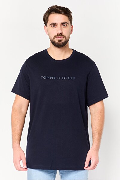 Tommy Hilfiger Men Crew Neck Short Sleeve Brand Logo T-Shirt, Deep Navy