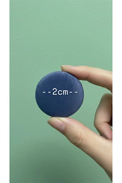 Zümrüdüanka Handmade Lacivert rafya ipinden kancalı düğme