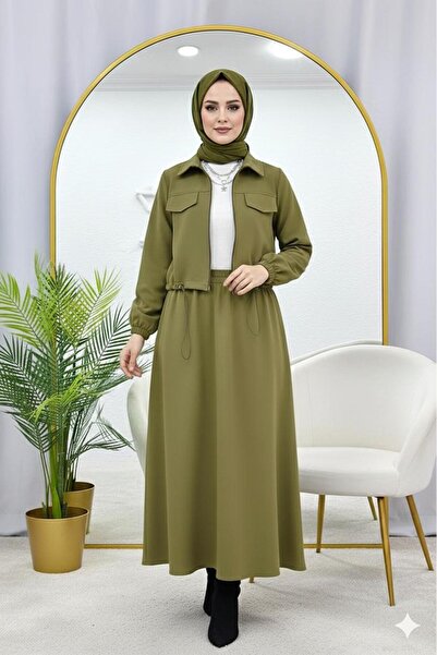 modasindoma Women's Elastic Waist Double Set