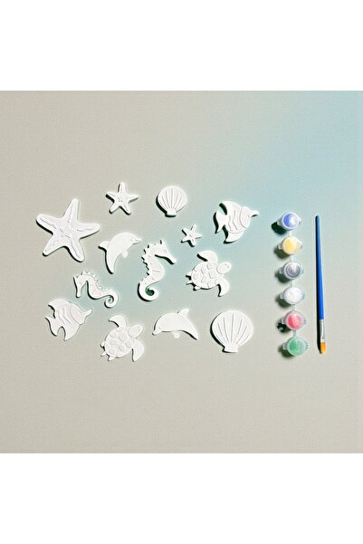 Major Hobi Taş Tozundan El Yapımı Deniz Canlıları Boyama Seti – 6 Renk Boya &...