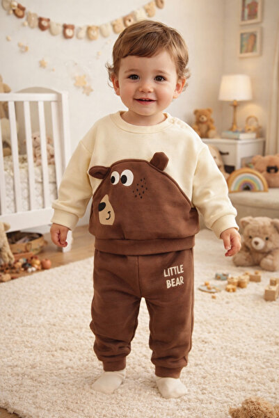 tinitins مجموعة ليتل بير مطبوع 3 مكونة من 3 قطع سميكة للأطفال