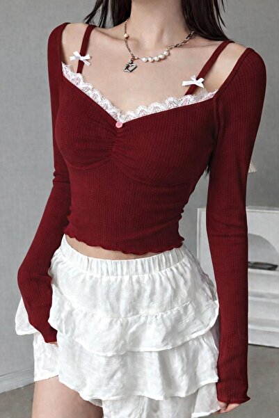 İsra Ayyıldız Moonstar Collection Pinterest Madonna yaka dantelli rose askı d...