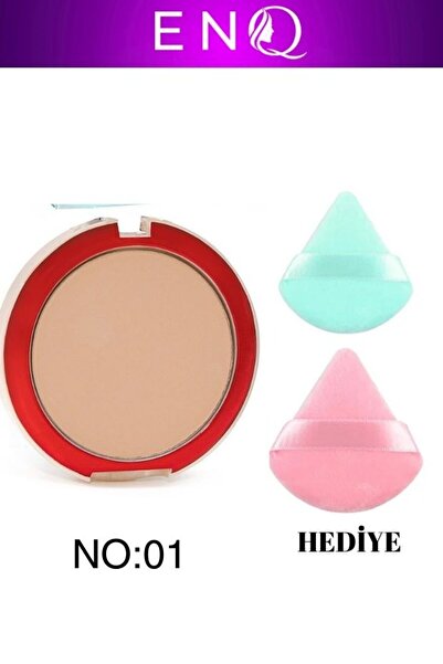 ENQ Profesyonel Yoğun Pigmentli Aynalı ve Süngerli Mat Pudra - Sünger Hediyeli