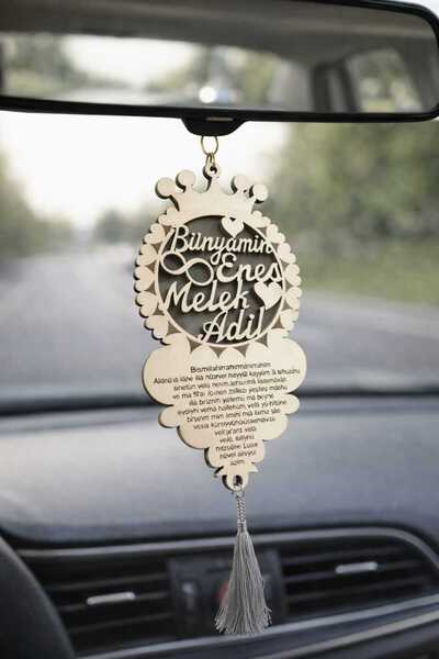 mrchediyesepeti ARABA DİKİZ AYNA SÜSÜ VE ANAHTARLIK KİŞİYE ÖZEL İSİM YAZILI no13