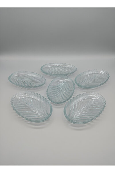 GLASS ELMAS طقم تقديم وتقديم حلويات زجاجي فاخر بتصميم أوراق الشجر الكريستالية...