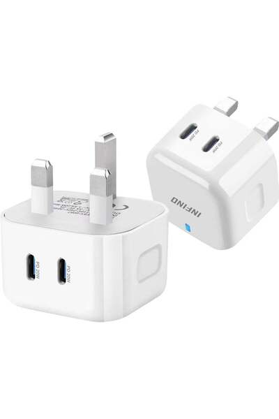 Shopi شاحن سريع منتاكي بقوة 20 واط، مزود بمنفذي USB-C