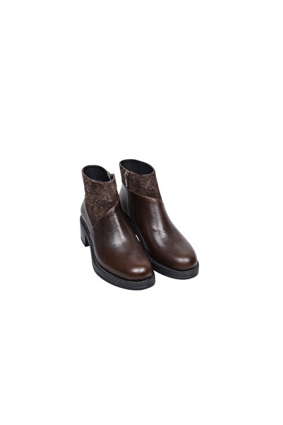 Lady Mia Women's Bitter Brown Genuine Leather Suede Detailed Zippered Casual ...