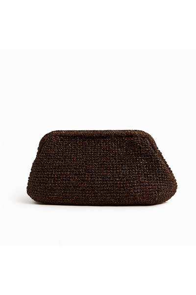 BY AKTEPE STORE El Yapımı Burslu Oval File Örgü Clutch Çanta – Parlak Metalik...