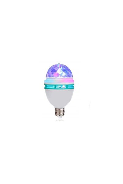 KlaussTech Περιστρεφόμενη λάμπα Disco LED RGB 3W, υποδοχή E27, πολύχρωμη, Rgb...