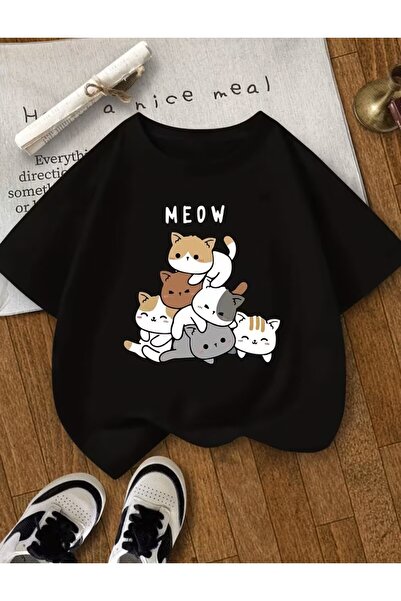 LELVANİ تي شيرت ستة قطط مطبوع