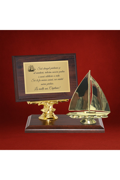 C&A Connection Wooden Trophy Gift for Sailor Anniversary