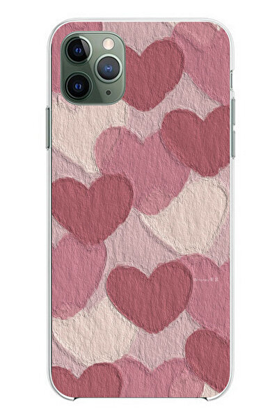 TechTree حافظة سيليكون مطبوع متوافقة مع هاتف iPhone 11 Pro Max مع لون وردي با...