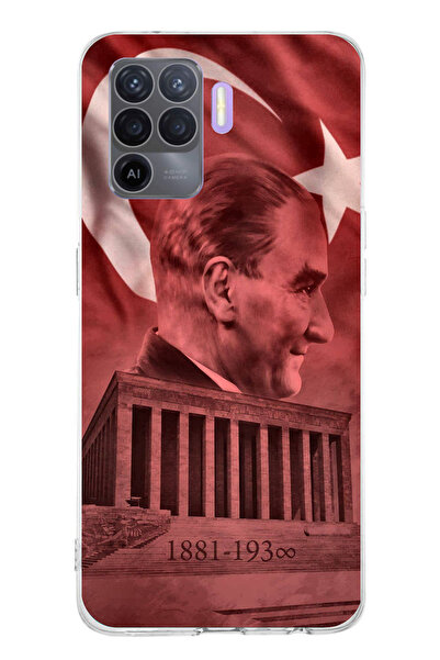 TechTree حافظة سيليكون متوافقة مع OPPO Reno 5 Lite تصور صورة أتاتورك وانيماتيكابير مطبوع