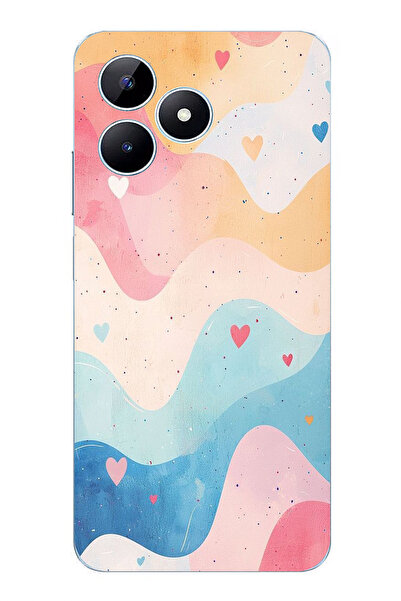 TechTree حافظة سيليكون متوافقة مع هاتف Realme Note 50 بألوان باستيل ومموجة وق...