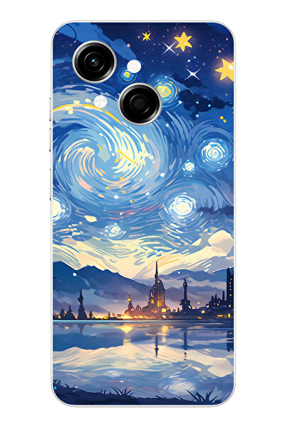 TechTree حافظة سيليكون متوافقة مع هاتف Tecno Spark GO 1 بتصميم السماء المرصعة...