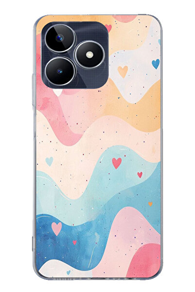 TechTree حافظة سيليكون متوافقة مع هاتف Realme C53 ذات ألوان باستيل ومموجة وقل...