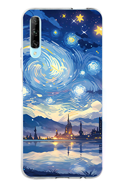 TechTree حافظة سيليكون متوافقة مع هاتف Huawei P Smart PRO بتصميم السماء المرص...