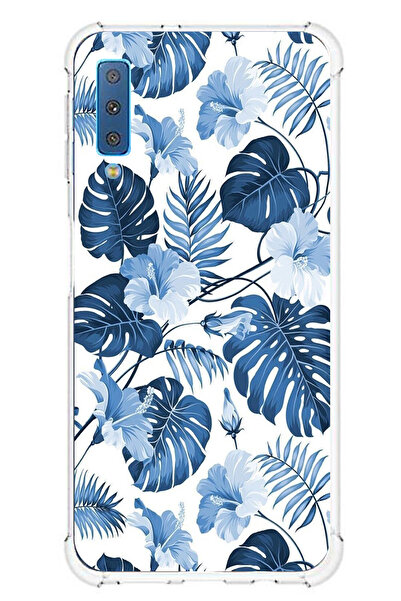 TechTree حافظة سيليكون مطبوع متوافقة مع هاتف سامسونج جالاكسي A7 2018 بنمط أور...